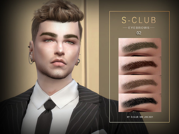 Sims 4 — S-Club WM ts4 Eyebrows 202102 by S-Club — Eyebrows for men, 17 swatches, hope you like, thank you!