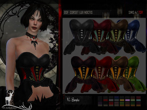 Sims 4 — DSF CORSET LUX NOCTIS by DanSimsFantasy — Gothic corset with snaps in synthetic leather material with a short