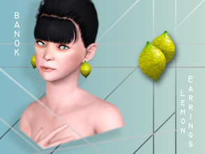 Sims 3 — Lemon Earrings(F) by Banok — My first own mesh! I hope you like it^^ -for Female -recolorable -CAS and launcher