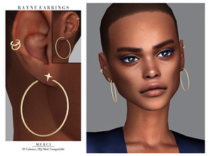 Sims 4 — Rayne Earrings by -Merci- — New accessories for Sims4! -For female, teen-elder. -All LODs. -No allow for random.