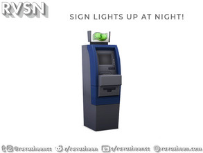 Sims 4 — Highway Petrol ATM by RAVASHEEN — ATM machine with a sing on the top that lights up at night!