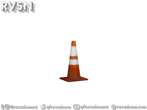 Sims 4 — Highway Petrol Cone by RAVASHEEN — Use it for marking off areas, creating obstacles for training, or for