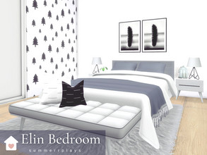 Sims 4 — Elin BEDROOM by Summerr_Plays — A modern Scandinavian inspired bedroom. Use on its own or place it in my Elin