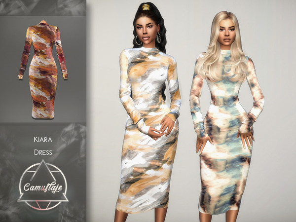 Sims 4 — Camuflaje - Kiara (Dress) by Camuflaje — * New mesh * Compatible with the base game * HQ * All LODs (I recommend