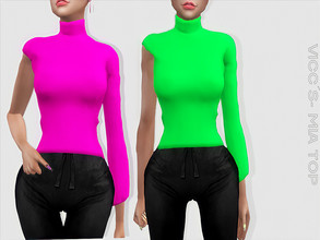 Sims 4 — MIA TOP by VICCSS — All Lods Correct Weights Custom Thumbnail 7 Swatches HQ Compatible Mesh made by myself Base