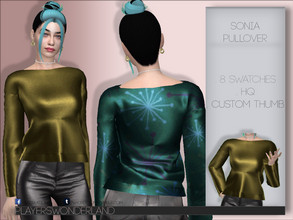 Sims 4 — Sonia Pullover by PlayersWonderland — . 8 Swatches 4 Solids/ 4 patterned . HQ . Custom thumbnail . All LODs