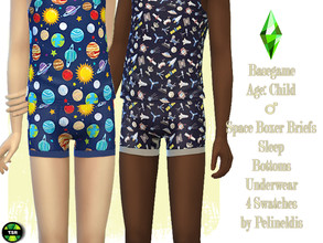 Sims 4 — Space Boxer Briefs by Pelineldis — Space themed boxer briefs for boys. Comes in four designs.