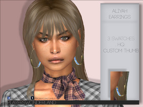 Sims 4 — Aliyah Earrings by PlayersWonderland — . 3 Swatches . HQ . Custom thumbnail . All LODs