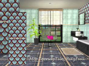 Sims 4 — MB-TrendyTile_RitzFull by matomibotaki — MB-TrendyTile_RitzFull, elegant tile with full fan pattern desgin ,