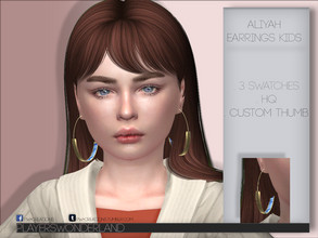 Sims 4 — Aliyah Earrings KIDS by PlayersWonderland — . 3 Swatches . HQ . Custom thumbnail . All LODs