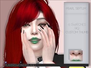 Sims 4 — Pearl Septum by PlayersWonderland — . 6 Swatches . HQ . Custom thumbnail . All LODs