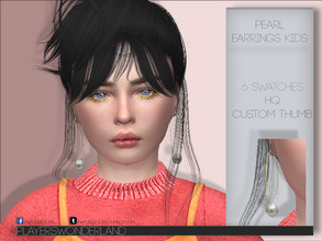 Sims 4 — Pearl Earrings KIDS by PlayersWonderland — . 6 Swatches . HQ . Custom thumbnail . All LODs