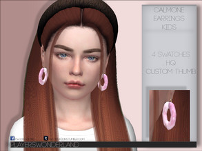 Sims 4 — Calmone Earrings KIDS by PlayersWonderland — . 4 Swatches . HQ . Custom thumbnail . All LODs