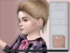 Sims 4 — Naomi Earrings TODDLER by PlayersWonderland — . 3 Swatches . HQ . Custom thumbnail . All LODs