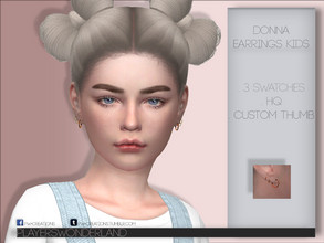 Sims 4 — Donna Earrings KIDS by PlayersWonderland — . 3 Swatches . HQ . Custom thumbnail . All LODs