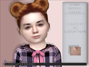 Sims 4 — Donna Earrings TODDLER by PlayersWonderland — . 3 Swatches . HQ . Custom thumbnail . All LODs