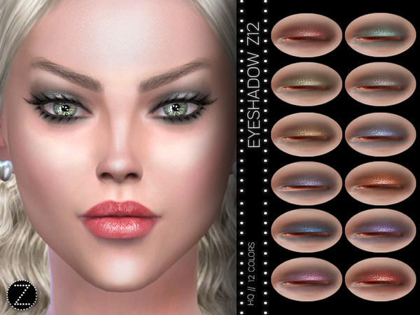 Sims 4 — EYESHADOW Z12 by ZENX — -Base Game -All Age -For Female -12 colors -Works with all of skins -Compatible with HQ