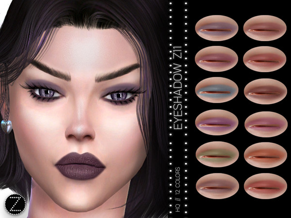 Sims 4 — EYESHADOW Z11 by ZENX — -Base Game -All Age -For Female -12 colors -Works with all of skins -Compatible with HQ