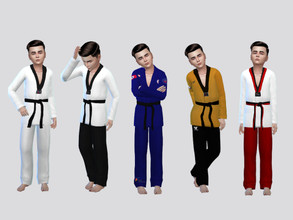 Sims 4 — Kyorugi Uniform Boys by McLayneSims — TSR EXCLUSIVE Standalone item 10 Swatches MESH by Me NO RECOLORING Please
