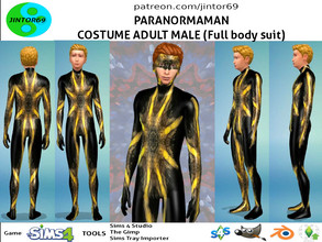 Sims 4 — ParanormaMan by jintor — Costume Adult Male Full body suit