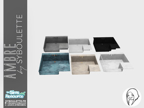 Sims 4 — Ambre Bathroom set - Sunken Bathtub by Syboubou — Minimalist raw concrete sunken bathtub with many space.
