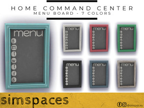 Sims 4 — Home Command Center - Menu Board by simspaces — Plan out each week in advance! A handy menu board so everyone