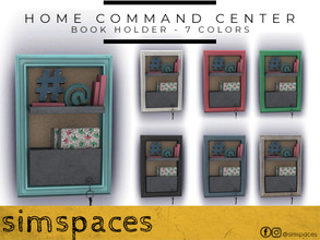 Sims 4 — Home Command Center - Book Holder by simspaces — A great little cork board for holding your books and notebooks,