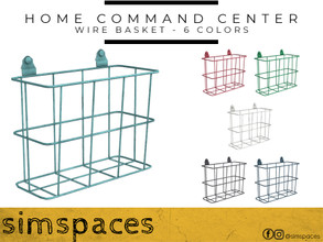 Sims 4 — Home Command Center - Wire Basket by simspaces — A great wall-mounted wire basket for all those random things