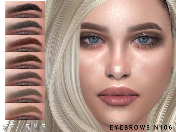 Sims 4 — Eyebrows N106 by Seleng — Female 10 colours Custom Thumbnail The picture was taken with HQ mod Happy Simming!