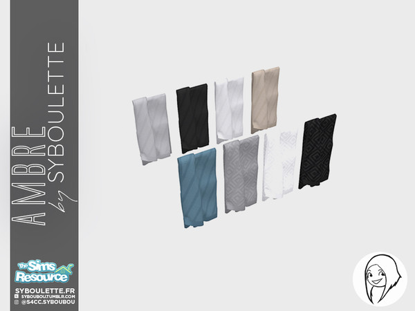 Sims 4 — Ambre Bathroom set - Towel V1 by Syboubou — Nice and soft towel that fits the Ambre Towel rack !