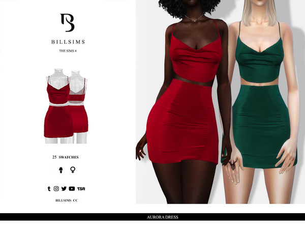 Sims 4 — Aurora Dress by Bill_Sims — Female, Teen-Elder Custom Shadow Map HQ Mod Compatible Everyday/Formal/Party 25