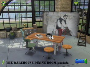 Sims 4 — kardofe_The Warehouse Dining Room  by kardofe — Set of eleven new meshes to decorate an industrial style dining