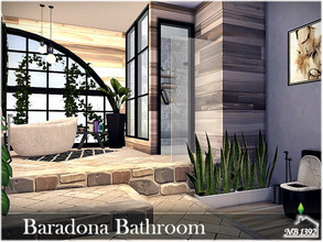 Sims 4 — Baradona Bathroom by nobody13922 — Elegant, slightly industrial, large bathroom. Size: 9x7 Price: 13 539$ I hope