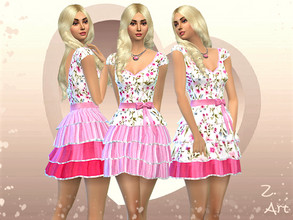 Sims 4 — ValentineZ. 2101 Dress by Zuckerschnute20 — A pink dream for all romantics, THE dress for a date on Valentine's