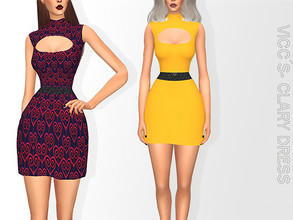 Sims 4 — CLARY DRESS by VICCSS — All Lods Correct Weights Custom Thumbnail 22 Swatches Base Game Compatible