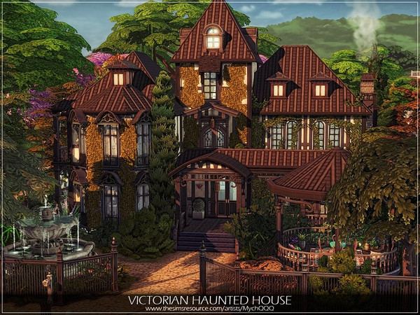 Sims 4 — Victorian Haunted House by MychQQQ — Lot: 40x30 Value: $ 173,144 Lot type: Haunted House Residential House
