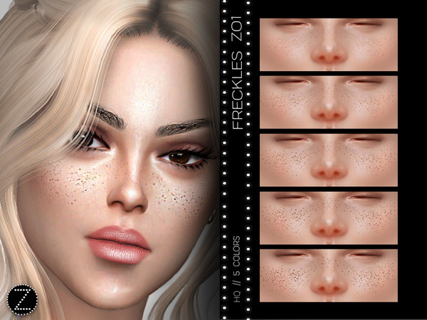 Sims 4 — FRECKLES Z01 by ZENX — -Base Game -All Age -For Female -5 colors -Works with all of skins -Compatible with HQ