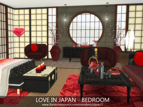 Sims 4 — LOVE IN JAPAN by dasie22 — LOVE IN JAPAN is a bedroom which can take you on an oriental Valentine's Day journey.