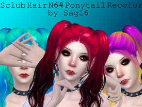 Sims 4 — Sclub's Hair N64 Ponytail Recolor - Sagi6 by sagi6 — *MESH NEEDED get it in the REQUIRED *40 swatches