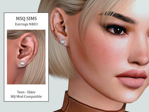 Sims 4 — Earrings NB03 by MSQSIMS — - New Mesh - Teen - Elder - Female - Base Game - Earrings Category - HQ Mod