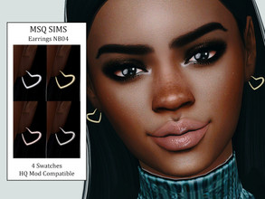 Sims 4 — Earrings NB04 by MSQSIMS — - New Mesh - 4 Swatches - Teen - Elder - Female - Base Game - Earrings Category - HQ