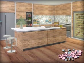 Sims 4 — Frosted Grove II by ArwenKaboom — This is a second set out of five and it consists of cabinets for this kitchen.