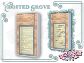 Sims 4 — Frosted Grove - Wine Fridge (Deco) by ArwenKaboom — Base game deco fridge in 4 recolors with slots inside that