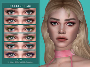 Sims 4 — Eyeliner N23 by -Merci- — New Eyeliner for Sims4 -Eyeliner for both genders and teen-elder. -No allow for