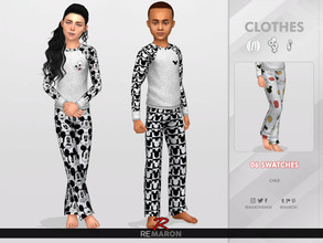 Sims 4 — Disney PJ for Child 01 Pants by remaron — -06 Swatches available -Child Category -Custom CAS thumbnail -Base