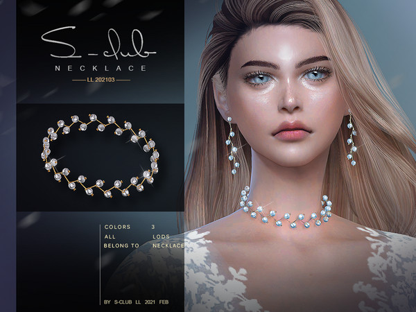 Sims 4 — S-Club ts4 LL Necklace 2021013 by S-Club — Pearl necklace, hope you like, thank you.