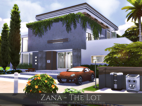 Sims 4 — Zana - The Lot by Rirann — Zana is a partly furnished contemporary house for a middle sim family. You may fill