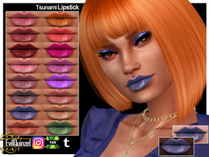 Sims 4 — Tsunami Lipstick by EvilQuinzel — - Lipstick category; - Female and male; - Teen + ; - All species; - 16 colors;
