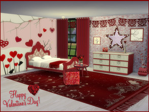 Sims 4 — Be My Valentine Bedroom Set by seimar8 — Please find 12 recolors that make up Be My Valentine Bedroom set. You