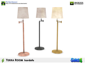 Sims 4 — kardofe_Terra Room_Floor lamp by kardofe — Floor lamp, with articulated arm, in three different options 